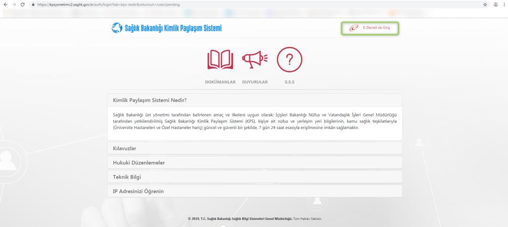 Sayfa No : 3 / 8 Hastane Yönetimi tarafından öncelikli olarak Administrator yetkisine sahip kullanıcı belirlenip, İl Sağlık Müdürlüğü ne yazılı bir şekilde bildirilmesi gerekmektedir.