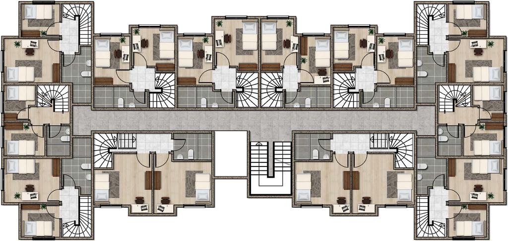 Salon & Mutfak Balkon 25 m² 4 m² 2+1 dubleks 2+1 dubleks AYRI MUTFAK