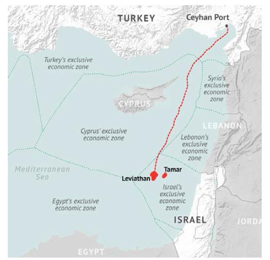 İsrail - Türkiye Doğalgaz Boru Hattı İsrail Türkiye Boru Hattı Projesi İsrail Türkiye doğalgaz boru hattı 2 ila 2,5 milyar dolarlık maliyeti ile 16 Bcm e kadar gaz taşınmasını mümkün kılmaktadır.