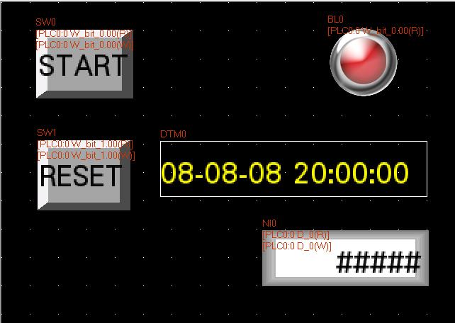 4. Örnek Program NB Designer da proje sayfasına aşağıdaki gibi Bit Switch, Bir Lamp, Number