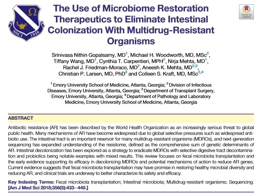 MDRO ların önlenmesinde İntestinal dekolonizasyon Selektif Gİ dekontaminasyon Probiyotikler FMT Erken veriler, etkili, umut verici Direnç