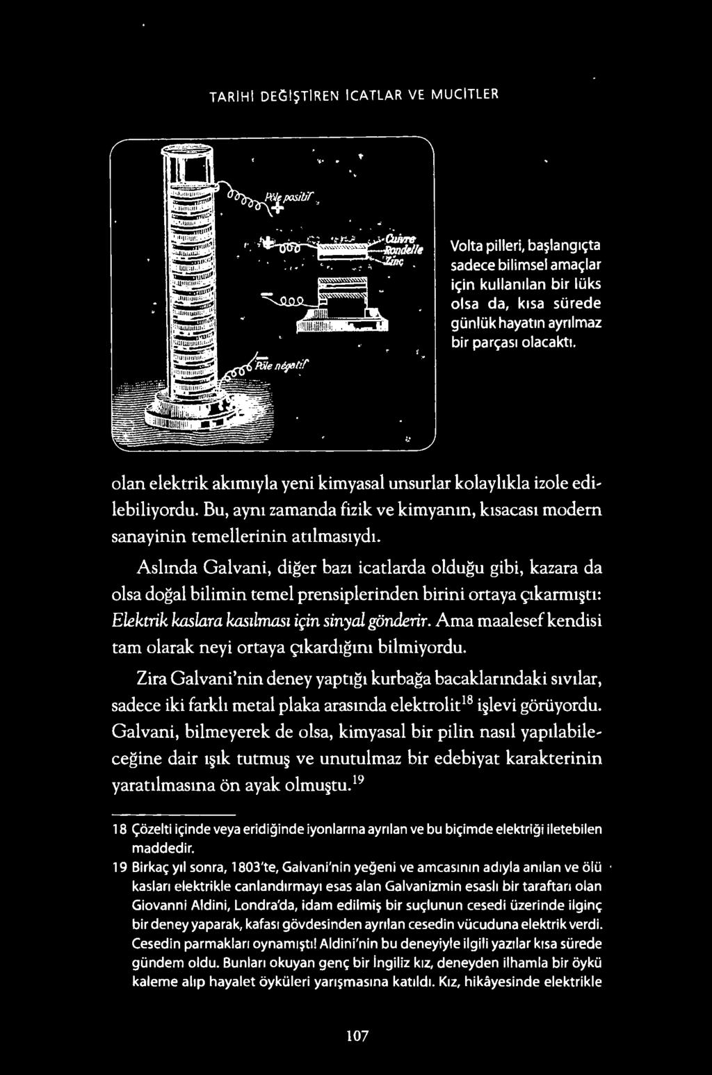 olan elektrik abm1yla yeni kimyasal unsurlar kolayhkla izole edilebiliyordu. Bu, ayrn zamanda fizik ve kimyanm, bsacas1 modern sanayinin temellerinin attlmas1ydi.