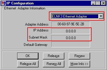 Listeden network kartını seçin; (Genellile PPP-Adapter IP-addresinin ve Subnet(modem Mask değerlerinin üzerinden olduğundan internet bağlantısı emin olun.
