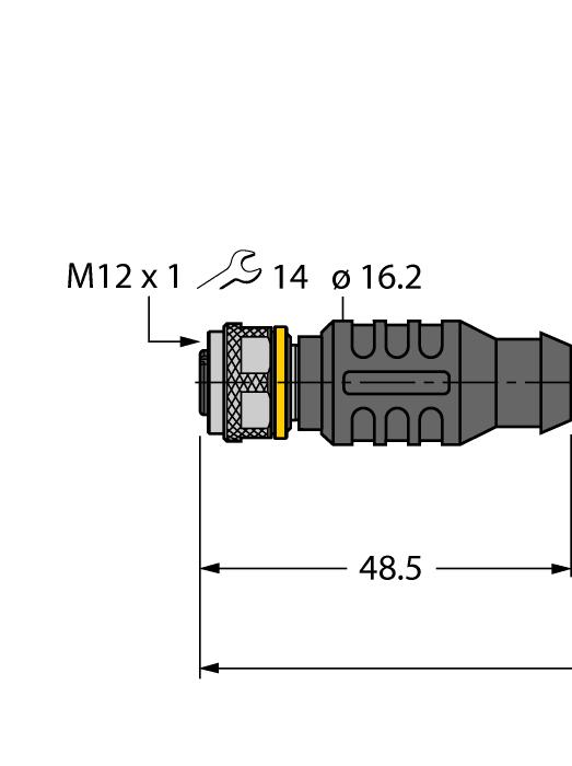 Wiring accessories RKC4.4T-2/TXL 6625503 Bağlantı kablosu, dişi M12, düz, 4 pimli, kablo uzunluğu: 2 m, kılıf malzemesi: PUR, siyah; culus onaylı; diğer kablo uzunlukları ve kaliteleri mevcuttur, bkz.