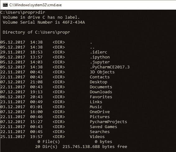 indo s Komut Satırı 15 dir Komutu Bazen bir dosyaya ulaşabilmek için bulunduğumuz dizinden başka dizine geçeriz. Örneğin; Masaüstü klasörünün bulunduğu adres C:\Users\propr\Desktop adresidir.