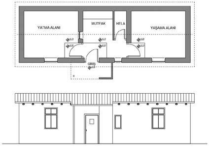 Şekil 9 - Mehmet Güner ve Aysel Güner e Ait Olan Hükümet Evi nin Günümüzde ki Plan Şeması ve Cephe Görünümü Şekil 10