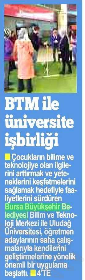 BTMILE ÜNIVERSITE ISBIRLIGI Yayın Adı : A Gazete