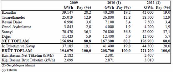 Elektrik Enerjisi Tüketiminin