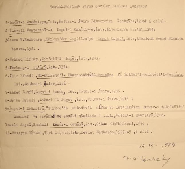 Madde başları için hangi lugatların esas alınmasının yararlı olacağı konusunda fikrine