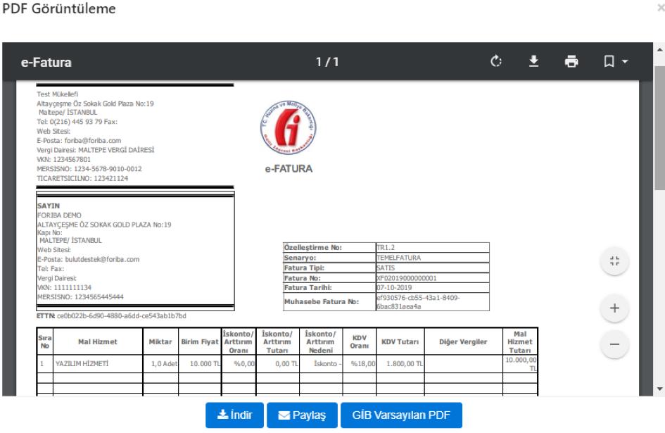 32 PDF Görüntüleme İndir butonuna tıklanarak HTML dosyası indirebilirsiniz. Paylaş seçilerek PDF görseli mail adresi ile paylaşılır. Aşağıdaki ekrandan.