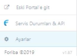 75 8. Servis Durumları&API Aşağıdaki ekrandan seçim yaptığınızda, Sovos