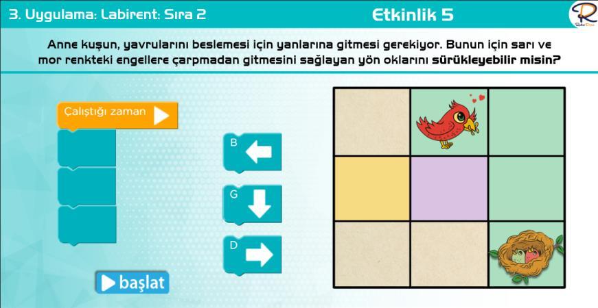 Nesne veya varlıkları özelliklerine göre gruplar. Nesneleri renklerine göre gruplar. Engellere dikkat ederek en uygun yolu seçer. Kazanım 6. Nesne veya varlıkları özelliklerine göre eşleştirir.