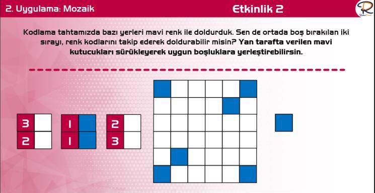 Arka Bahçe Hangi Sayı Renklerin Dansı Tekneyi Yakala Orman Yolu Hedefe Ulaş Mozaik Yönler Kodlama Tahtası 01 BT.5.D1.7. Verilen bir işlem akışı için sonucu tahmin eder.