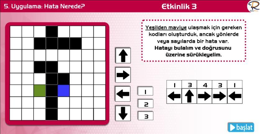 BT.5.D4.7. Tekrar yapılarını kullanan algoritma tasarlar. Döngü yapılarını kullanarak işlem akışı oluşturur. Çözümler arasında en uygun olanı seçer. BT.5.D1.4. Farklı problemlerin çözümü için mantıksal sorgulama yapar.