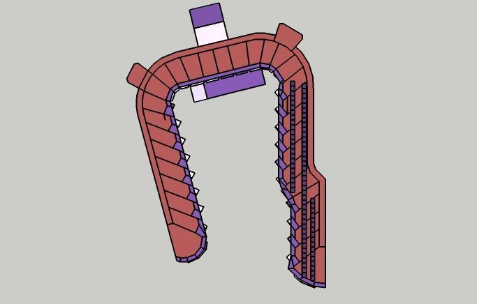 revir, ofisler, hamam, sauna, masaj, fitness, lobi ve çamaşırhanedir. Şekil 4.2 ve 4.3 te mevcut binanın enerji modellemesine ait görseller verilmektedir. Şekil 4.2 : OpenStudio test oteli model görseli.