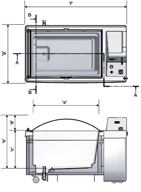 Teknik Özellikler Ürün Detayları H500 H1000 S500 & SP500 S1000 & SP1000 Çalışma alanı kapasitesi Ltrs (cu ft) 500 (17.6) 1000 (35.3) 500 (17.6) 1000 (35.3) Çalışma alanları iç boyutları Genişlik a mm (inches) 1076 (42.