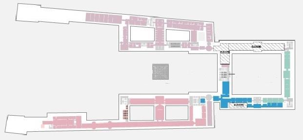 75 Şekil 5.9. Louvre Müzesi [1] Aktif ve pasif bölümler Bir bölümün verimli olmasındaki en önemli faktör, dış alanların esnekliğe olan potansiyeli ve binanın çevresinde olan faaliyetleridir.