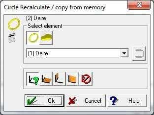 Bakınız Nokta Elemanı/O luştur m a Şek li/ Haf ızad an Çağ ır () 5.0... Teorik Eleman Teorik bir daire oluşturmak için, Teorik eleman () (Theo. element) butonuna tıklayınız.