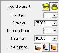 5.0.7... CNC Silindir Ölçümü Eleman tipini () (Type of element) seçiniz (İç silindir veya dış silindir).