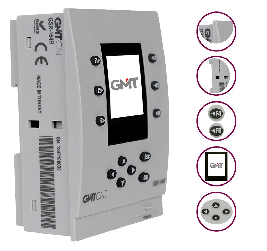program) Maksimum 20 khz program döngü hızı GSR-2118R Her giriş için 2 khz e kadar 8 inch, 128 x 160 (RGB) TFT LCD 6 sı programlanabilir