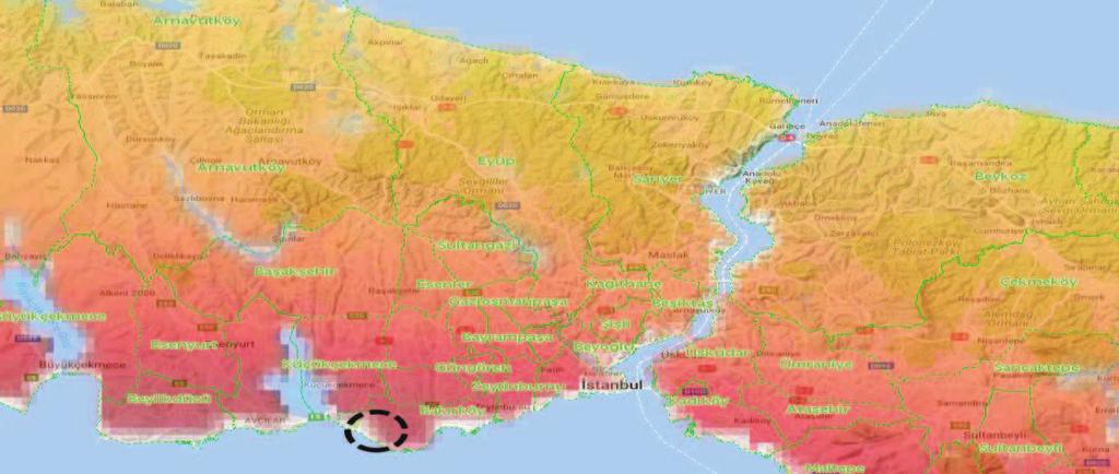 Harita 14: Bakırköy İlçesi ve Çevresi Sismik Tehlike Haritası Kaynak: (www.afad.gov.tr, 20