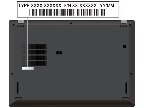 Aşağıdaki şekilde, bilgisayarınızın makine tipi ve model bilgilerinin nerede bulunduğu gösterilmektedir.