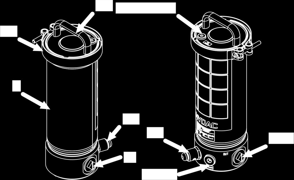 HYDC FILTER SYSTEMS GMBH Filtre agregatına/filtre gövdesine genel bakış... OLF--T bileşenleri Filtre gövdesi aşağıdaki bileşenlere sahiptir: Res. : OLF--T bileşenleri Poz.