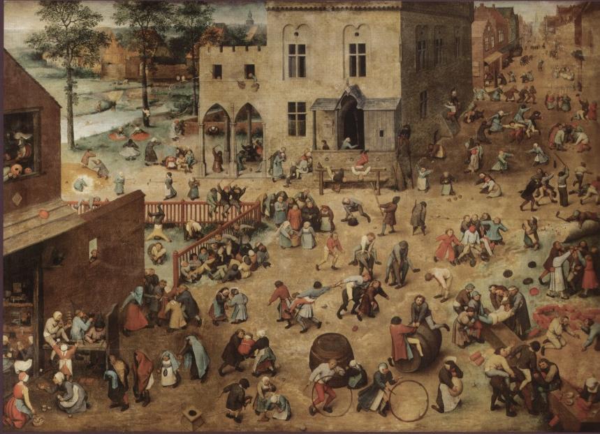 Deliliği, budalalığı temsil ettiği düşünülen ve oyunu konu eden en çarpıcı eser Pieter Brueghel in 1650 tarihli Çocuk Oyunları isimli eseridir. (Görsel 2.8 de sunulmaktadır.