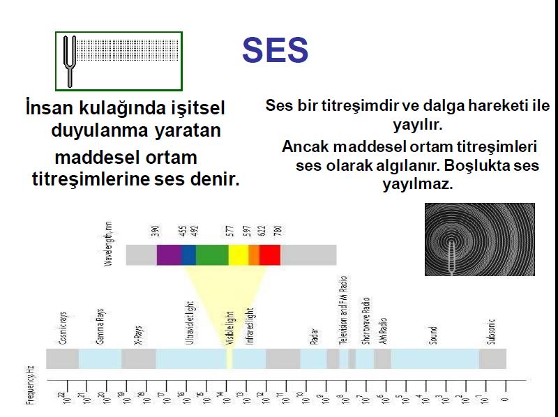 AKUSTİK SES GÜRÜLTÜ. İnsan kulağında işitsel duyulanıma yaratan maddesel ortam titreşimlerine SES denir.