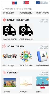SOS Mobil Uygulama Yönergeleri Türkiye sayfasında 3.bölüm olan Barınma bölümüne tıkladığınız takdirde aşağıdaki sayfa ile karşılaşacaksınız.
