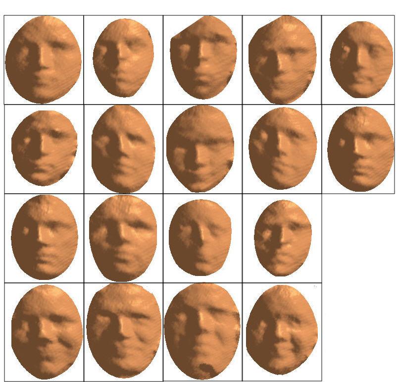 52 Resim 4.2. Çalışmada kullanılan yüzler Aradeğerleme uygulandıktan sonra elde ettiğimiz görüntülerde fazladan gürültü olduğu görülmüştür.