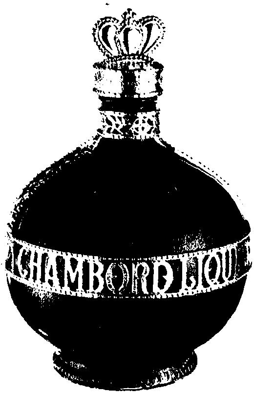 Chambord likörünün eski ilginç şişesi. Likör uzun yıllar kral tacına benzetilmiş aristokrasiyi çağnştıran, alımlı özel tasarım şişede satıldı.