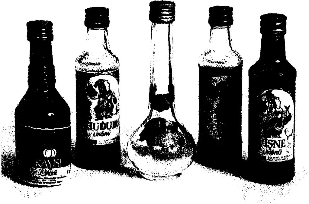 Tekel küçük likör şişeler, kayısı, ahududu, mandalina, çilek ve vişne. Adı uzun yıllar İnhisarlar İdaresi olan kurum 1946 senesinin 20 Mayıs'ında Tekel Genel Müdürlüğü oldu.
