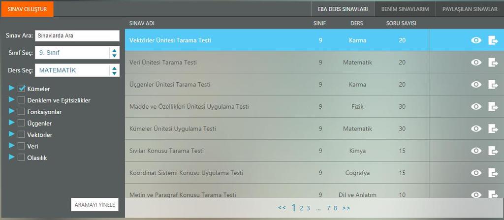 6 B1-1 B1-2 B1-3 B1-1 -> Birinci Adım paylaşımı yapılacak sınavın sınıf ve o kademeye bağlı dersi seçiniz.