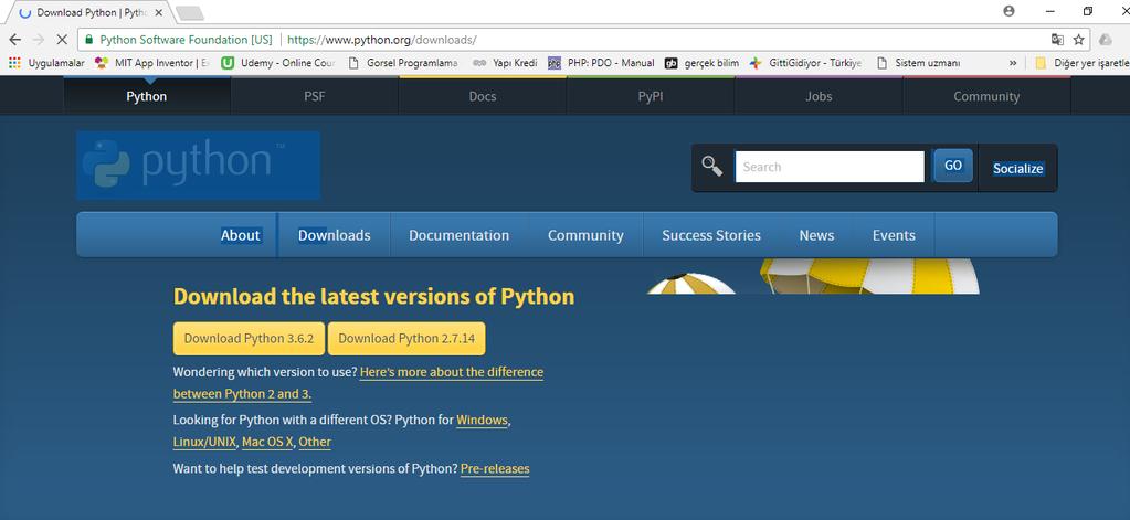 Python Programlama dilini nereden indirebilirim Python ı www.python.