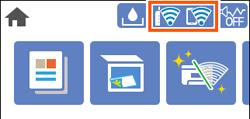 Bilgisayar veya Cihaz Ekleme veya Değiştirme > Ağ Bağlantı Durumunu Kontrol Etme > Ağ Bağlantısı Ağ Simgesini Kullanarak Ağ Bağlantısı Durumunu Kontrol Etme Yazıcının ana ekranındaki ağ simgesini