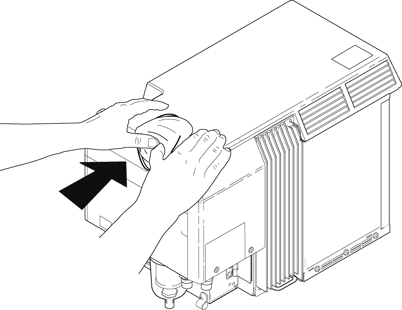 Değiştirme prosedürü 1. Esnek oksijen sensörü erişim kapağını kabinin üst kenarına yerleştirin. 2.