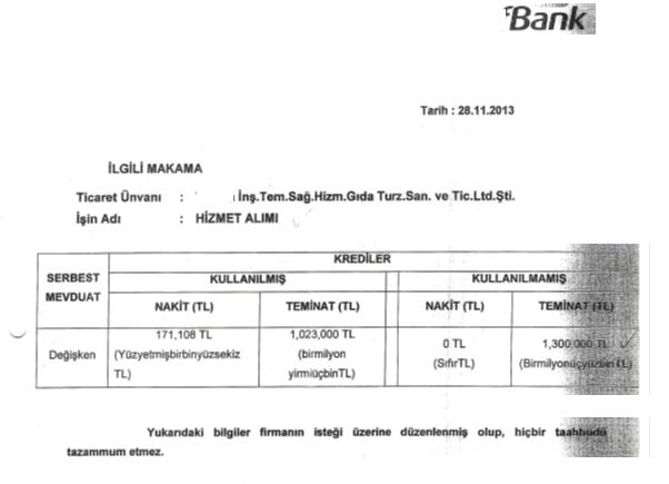 1) BANKA REFERANS MEKTUBU Banka referans mektubunun teklif edilen bedelin %10 undan az olmaması gerekir. Banka referans mektubunun ilk ilan tarihinden sonra düzenlenmesi zorunludur.