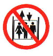 Forklift girmesi yasaktır ve Yük asansörüne binmek yasaktır.