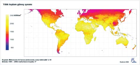 6.4. METEONORM (METEOTEST GLOBAL METEOROLOGİCAL DATABASE FOR SOLAR ENERGY AND APPLİED METEOROLOGY) VERİLERİ 1981 yılında kurulan İsviçre merkezli bağımsız ve özel bir şirket olan Meteotest, hava