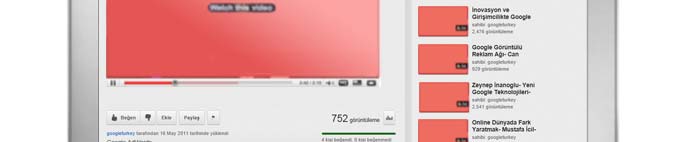 diğer videolar için bu videonun sağında bir bağlantı gösterilir