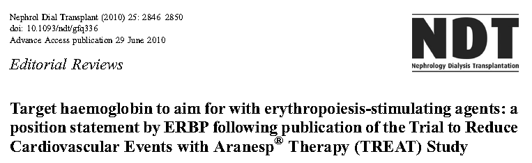 Tip 2 DM olup Diyalize girmeyen hastalarda ESA ile anemiyi tedavi ederken daha dikkatli olunmalı SVO öyküsü olan DM hastalarında daha düşük Hb