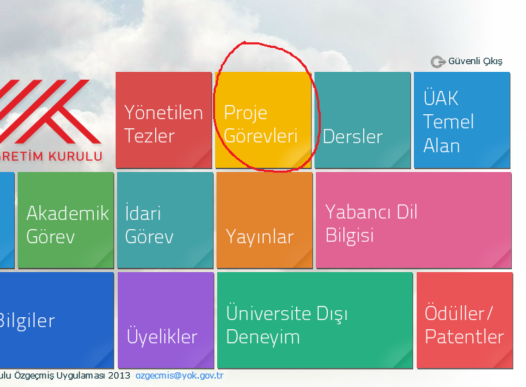 2- Üniversite Bilgi Sisteminden