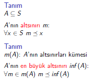 kesişimi ve x y gösterimi de x ve y öğelerinin birleşimi olarak okunur.