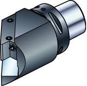 Dikdörtgen kesit saplı takımlar için mini taret Eksenel montaj ASR/L3 oromant apto adaptörleri Kesme sıvısı girişi: Takımın merkez ekseninden Metrik tasarım Sağ kesme yönlü tip gösterilmiştir