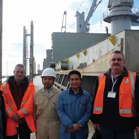 Mutlu bir gemi Müfettişler bir gemiyi ziyaret ettikleri zaman, IVS Nightingale in Yeni Zelanda