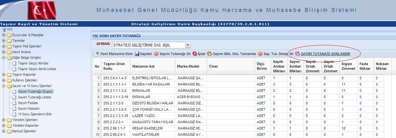 gerçekleşti şeklinde bilgilendirme mesajı