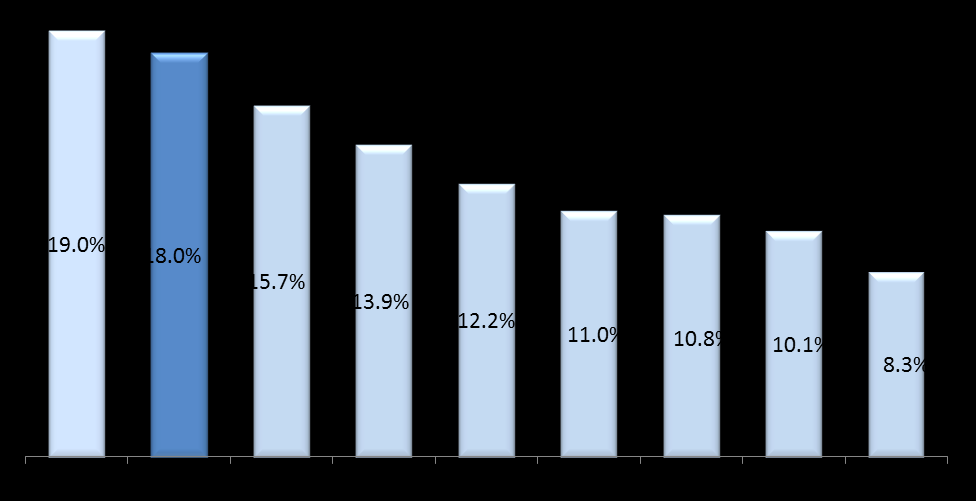 Karlılık Karşılaştırması EBITDAR Marj % KarĢılaĢtırması 2013 Yıllık * 2012 yılı finansal sonuçlara göre.