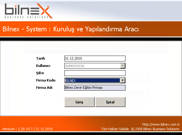 Devir işlemlerine başlamadan önce mutlaka programınızın güncel versiyonu kurulmalıdır. Program güncellemelerini www.bilnex.com.