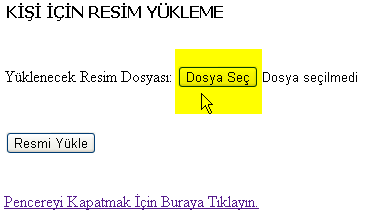 Bir resim atamak için Resim Ata tuşuna basıldığında aşağıdaki